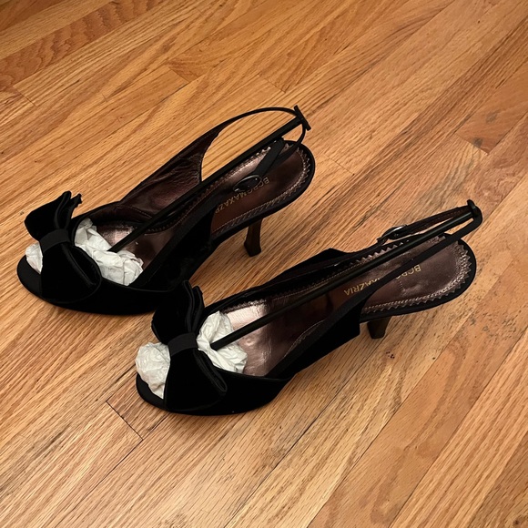 Black Velvet Heels - Picture 2 of 8